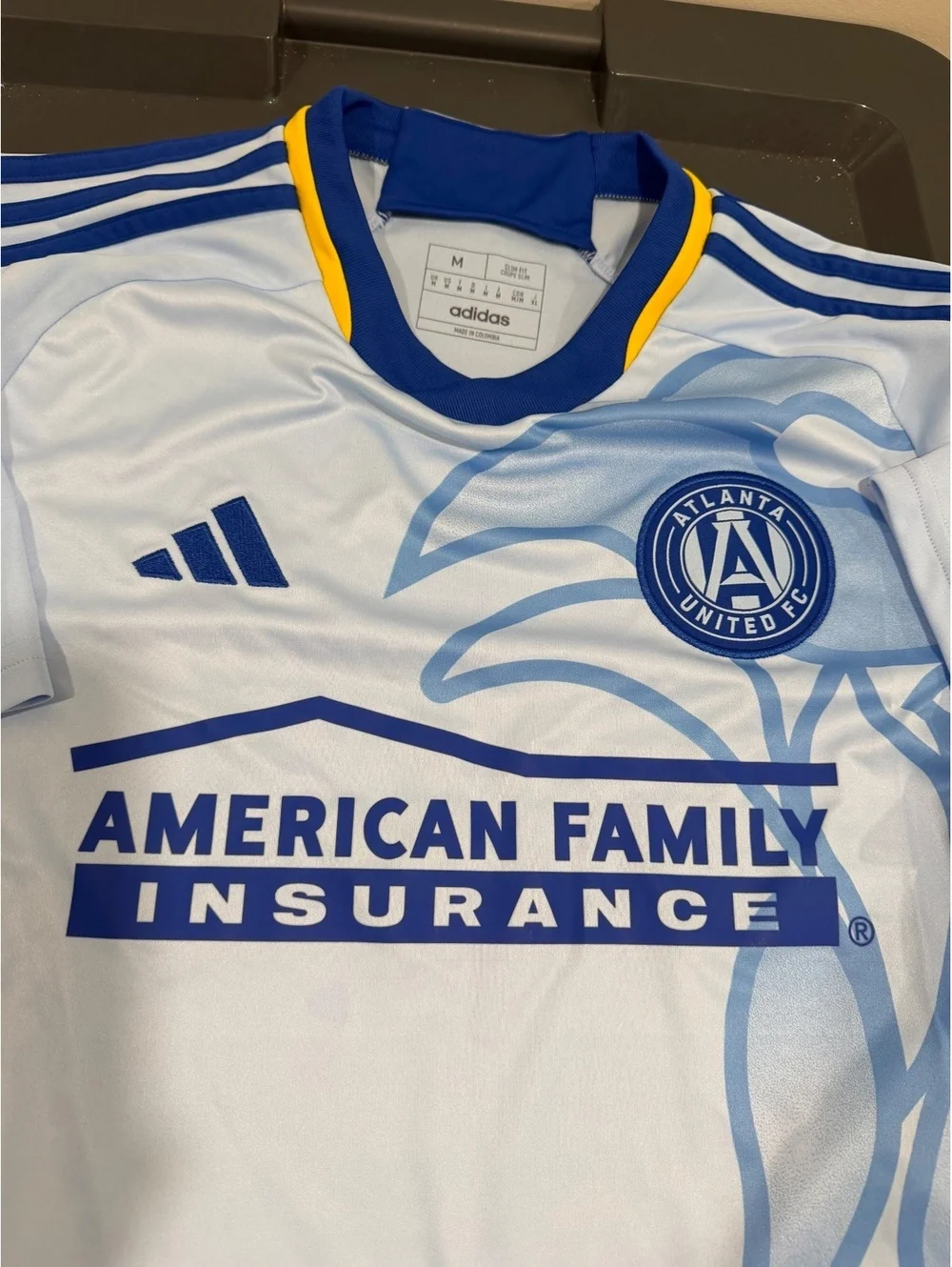 Adidas Atlanta United FC Resurgens Kit Soccer Jersey Mens M Light Blue Slim Fit